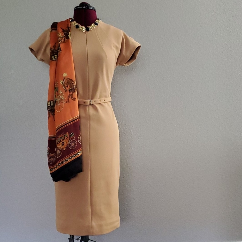 Diane Von Furstenberg camel color sheath dress